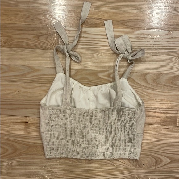 Beige Button-Up Women's Top - Picture 2 of 3